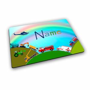 Platzset mit Name / Fahrzeuge / Personalisierbar / Personalisiert / Tischset Kinder Bild 1