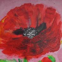 Acrylbild MOHNBLUME Acrylmalerei Gemälde auf einem kleinen Keilrahmen Mohnblume Blütenbild Blumenbild Bild 4