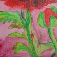Acrylbild MOHNBLUME Acrylmalerei Gemälde auf einem kleinen Keilrahmen Mohnblume Blütenbild Blumenbild Bild 5