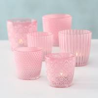 Windlichtglas pink 2er Set Stückpreis 3,95 Euro Teelichtglas Bild 1