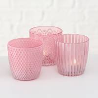 Windlichtglas pink 2er Set Stückpreis 3,95 Euro Teelichtglas Bild 2