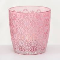 Windlichtglas pink 2er Set Stückpreis 3,95 Euro Teelichtglas Bild 4