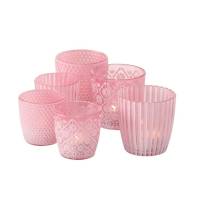 Windlichtglas pink 2er Set Stückpreis 3,95 Euro Teelichtglas Bild 6
