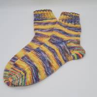 Gestrickte bunte Socken hand-dyed, Gr. 38/39, Stricksocken, Kuschelsocken, handgestrickt von la piccola Antonella Bild 3