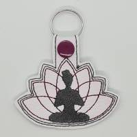 Schlüsselanhänger Yoga Buddha Lotusblume Taschenbaumler Kunstleder Bild 1