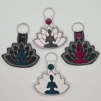 Schlüsselanhänger Yoga Buddha Lotusblume Taschenbaumler Kunstleder Bild 2