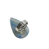 Ring Achat blau pastell mit 40 x 23 mm großem Stein Tropfen statementring eisblau verstellbar Bild 4
