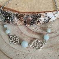 Enya - Keltischer Halskette mit Amazonit Edelstein Perlen & Keltischen Knoten/  Keltische Thread Kette/  Perlenkette Bild 1