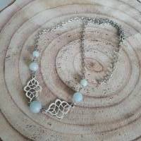 Enya - Keltischer Halskette mit Amazonit Edelstein Perlen & Keltischen Knoten/  Keltische Thread Kette/  Perlenkette Bild 2