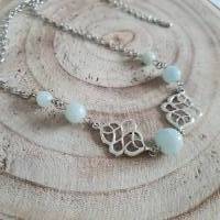 Enya - Keltischer Halskette mit Amazonit Edelstein Perlen & Keltischen Knoten/  Keltische Thread Kette/  Perlenkette Bild 3
