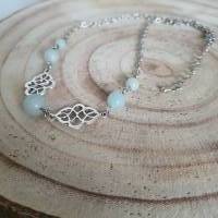 Enya - Keltischer Halskette mit Amazonit Edelstein Perlen & Keltischen Knoten/  Keltische Thread Kette/  Perlenkette Bild 4