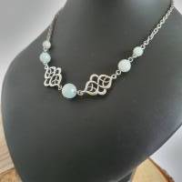 Enya - Keltischer Halskette mit Amazonit Edelstein Perlen & Keltischen Knoten/  Keltische Thread Kette/  Perlenkette Bild 6