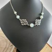 Enya - Keltischer Halskette mit Amazonit Edelstein Perlen & Keltischen Knoten/  Keltische Thread Kette/  Perlenkette Bild 7