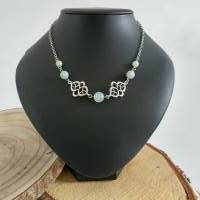 Enya - Keltischer Halskette mit Amazonit Edelstein Perlen & Keltischen Knoten/  Keltische Thread Kette/  Perlenkette Bild 8