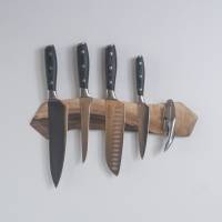 UNIKAT Elegante Messerleiste - magnetisch - aus Nussbaum  Vollholz Bild 1