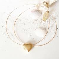 Halskette mit Herz Anhänger, Herzkette aus Silber vergoldet Bild 5