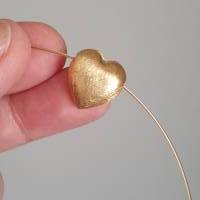 Halskette mit Herz Anhänger, Herzkette aus Silber vergoldet Bild 6