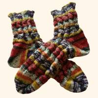 handgestrickte Socken aus hochwertiger Wolle, bunte Farben,kreatives Muster,Größe 40 - 42 Bild 1