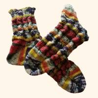 handgestrickte Socken aus hochwertiger Wolle, bunte Farben,kreatives Muster,Größe 40 - 42 Bild 3