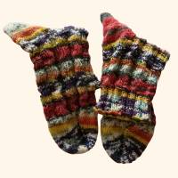 handgestrickte Socken aus hochwertiger Wolle, bunte Farben,kreatives Muster,Größe 40 - 42 Bild 6