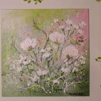 Cherry Blossoms / White Flowers - Acrylbilder auf MALKARTON je 25cmx25cm - wahlweise einzeln oder als Set Bild 6