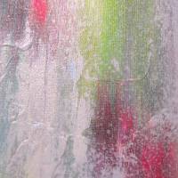 SCHIMMERNDES SEEPFERDCHEN  - abstraktes Acrylgemälde mit Glitter auf Leinwand  30cmx40cm Bild 4