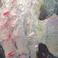 SCHIMMERNDES SEEPFERDCHEN  - abstraktes Acrylgemälde mit Glitter auf Leinwand  30cmx40cm Bild 5