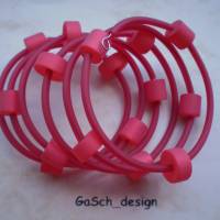 Armreifen * Spiralarmband * Polaris und PVC Schlauch, rot matt Bild 1