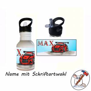 Edelstahl Trinkflasche Motiv Auto mit Name / Personalisierbar / 400ml / 500ml / 600ml Bild 2