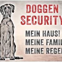 Hundeschild DOGGEN SECURITY, wetterbeständiges Warnschild Bild 1