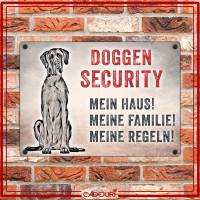 Hundeschild DOGGEN SECURITY, wetterbeständiges Warnschild Bild 2