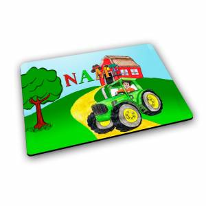 Platzset mit Name / Traktor / Personalisierbar / Personalisiert / Tischset Kinder Bild 1