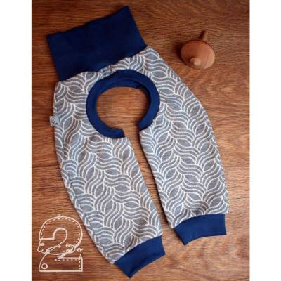 Abhalte-/ Windelfreihose aus Wolle ohne Abdeckung, Letti hellgrau/ blau