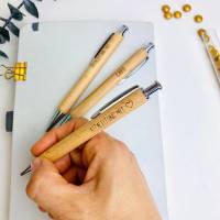 Holzkugelschreiber | Kitaleitung mit Herz | Kitaleitungsgeschenk mit Namen Bild 3