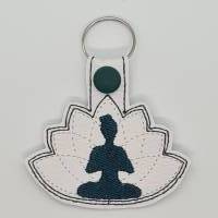 Schlüsselanhänger Yoga Buddha Lotusblume Taschenbaumler Kunstleder Bild 1