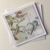 Hochzeitskarte, Karte Hochzeit,Einlegeblatt Transparentpapier quadratisch petrol weiß  13x13cm Herzen Bild 2