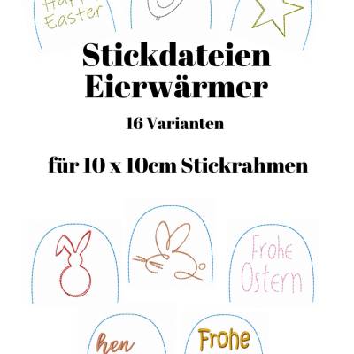 ITH Stickdatei "Eierwärmer" in 16 Varianten