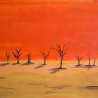 Acrylbild NAMIB Malerei Landschaftsbild auf Keilrahmen für Wohnzimmer abstrakte Wüste Kunst direkt vom Künstler Wandbild Bild 1