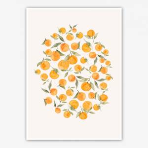Aquarell Orangen Kunstdruck, Wandkunst für Küche, Esszimmer, Wohnzimmer, Arztpraxis oder Wartezimmer Bild 2