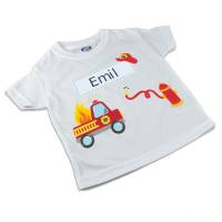 T-Shirt, Kinder T-Shirt mit Namen, Jungen, Motiv Feuerwehr Bild 1