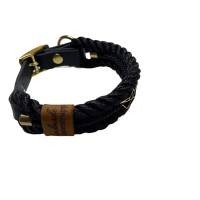 Hundehalsband, verstellbar, ab 20 cm, schwarz, gold mit mit Boot Bild 2