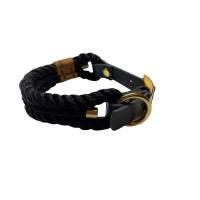 Hundehalsband, verstellbar, ab 20 cm, schwarz, gold mit mit Boot Bild 3