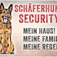 Hundeschild SCHÄFERHUND SECURITY, wetterbeständiges Warnschild Bild 1