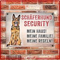 Hundeschild SCHÄFERHUND SECURITY, wetterbeständiges Warnschild Bild 2