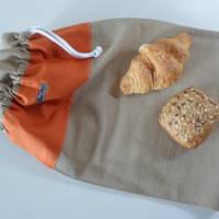 Brotbeutel *Arancia* Baumwolle beige mit Kordel von friess-design Bild 3