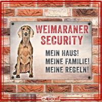 Hundeschild WEIMARANER SECURITY, wetterbeständiges Warnschild Bild 2