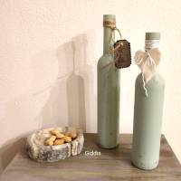 ,gekalkte Flaschen, grün,Vintagelook-2er-Set Bild 1