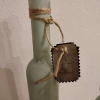 ,gekalkte Flaschen, grün,Vintagelook-2er-Set Bild 2