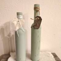 ,gekalkte Flaschen, grün,Vintagelook-2er-Set Bild 4