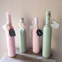 ,gekalkte Flaschen, grün,Vintagelook-2er-Set Bild 5